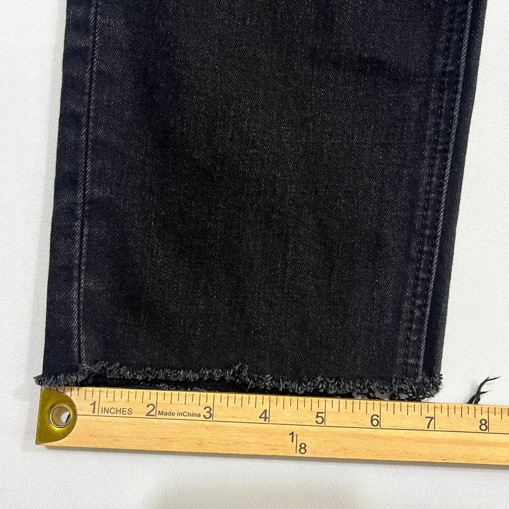 Vervet Blue Jeanne High Rise Crop Straight Jeans Black Distressed Womens Size 30 - Picture 11 of 15